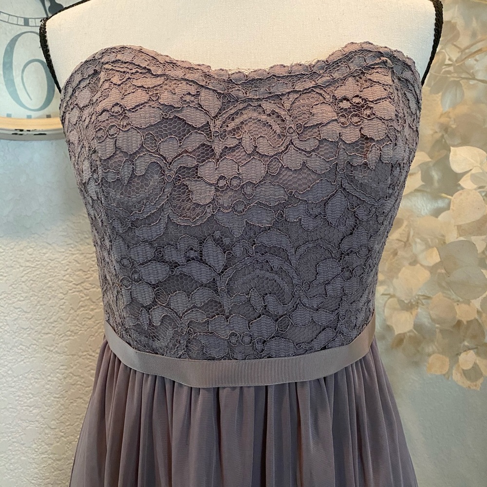 🛑SOLD🛑Lace and Mesh Long Strapless Dress